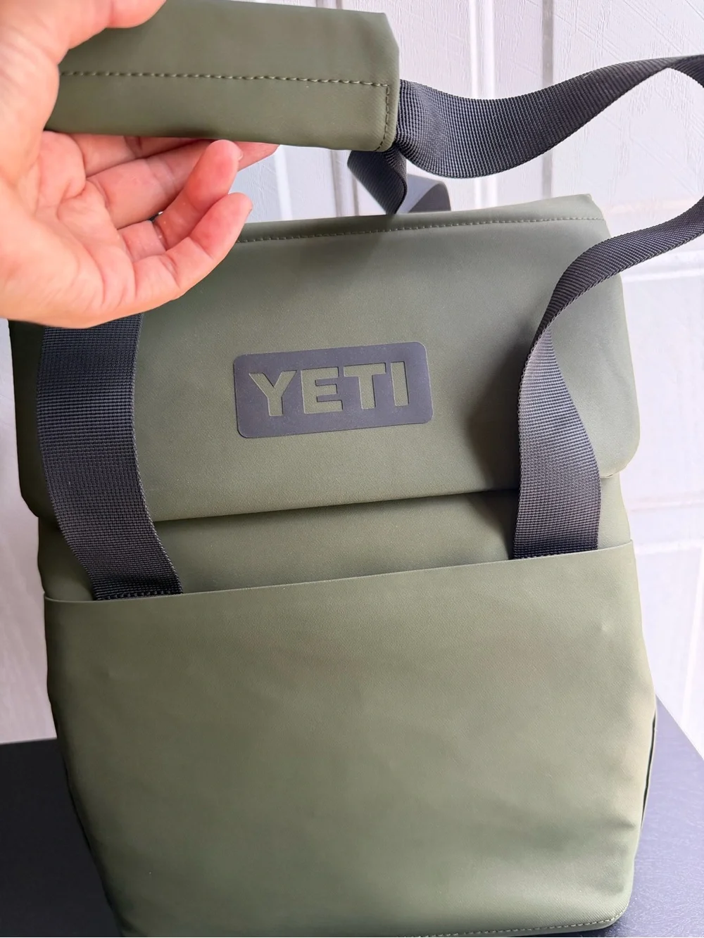 Yeti Olive Green Messenger Tote with Black Straps